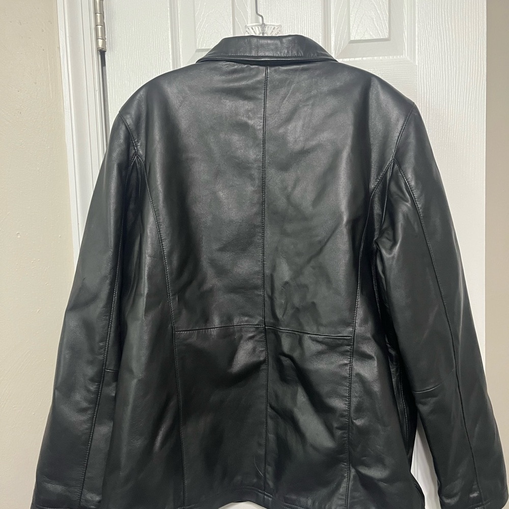 Corvette Black Leather Bomber Jacket - image 4